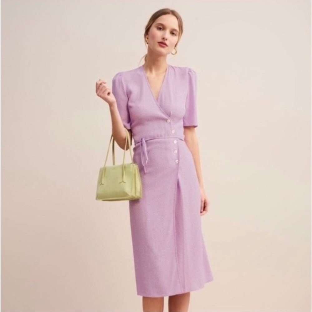 Rouje Gabin Lilac Polka Dot Dress